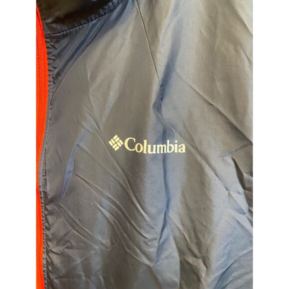 Columbia Women's Jacket Sz 1X Blue White Hooded Logo Flash Forward Windbreaker - Picture 12 of 15